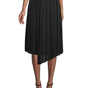 En Thread pleated asymmetric midi skirt size 2